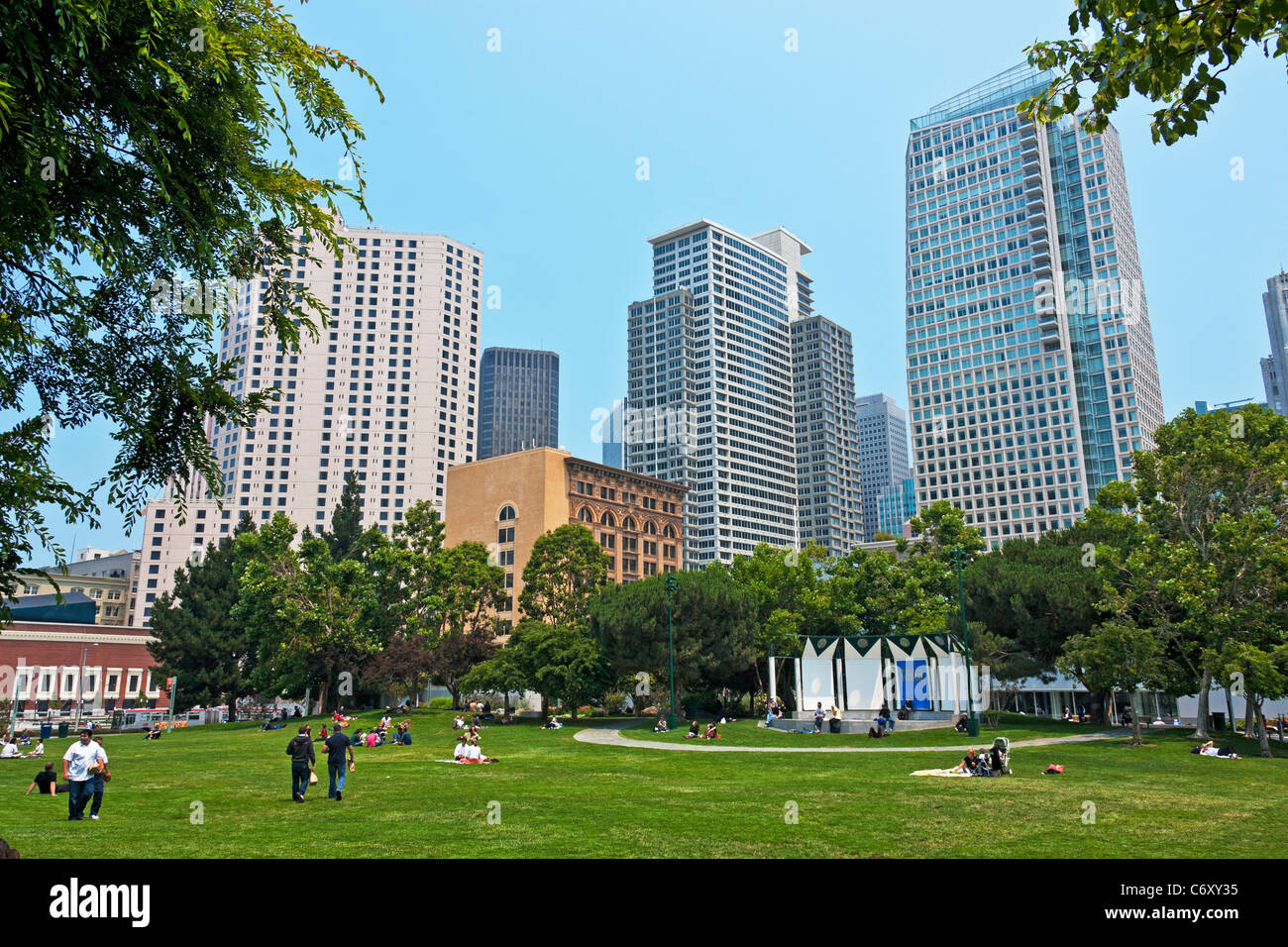 Les jardins Yerba Buena de San Francisco, Californie, USA. JMH5108 Banque D'Images