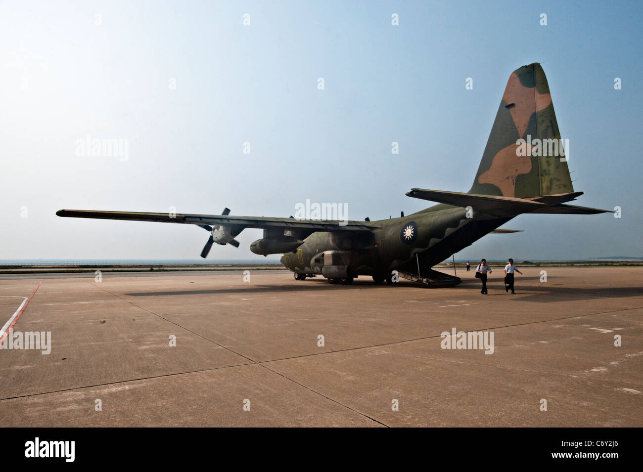Lockheed C-130 Hercules, avions de transport militaire de la Base Aérienne de Songshan, à Taipei, Taiwan Banque D'Images