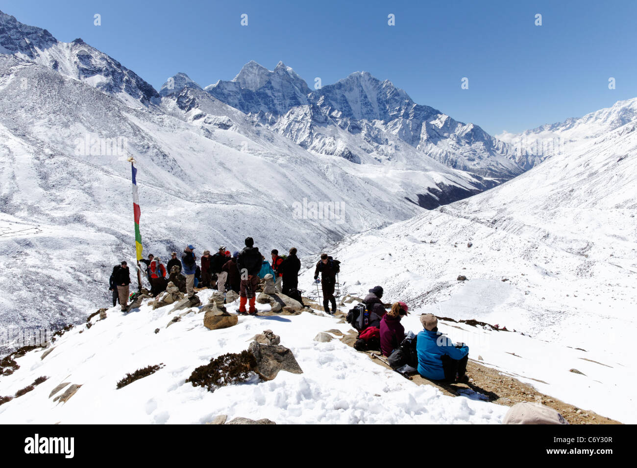Trekking dans la région de Groupe Everest, Népal Banque D'Images