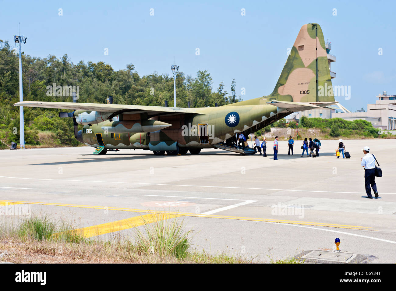 Lockheed C-130 Hercules des avions de transport militaires, Kinmen, Taiwan Banque D'Images