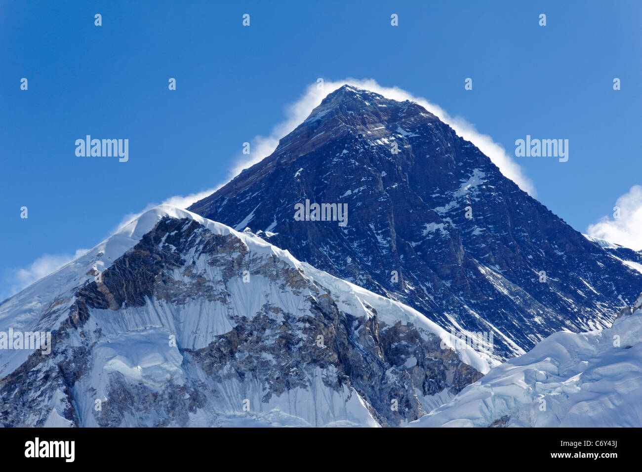 Vue de l'Everest depuis le sommet du Kala Pathar, Région de l'Everest, au Népal Banque D'Images