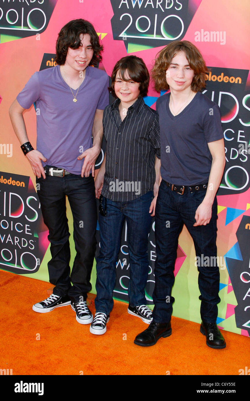 Alex Burnham, Andre Burnham et Forrest Burnham de groupe musical du 23e Congrès annuel de Burnham Nickelodeon Kids' Choice Awards - Banque D'Images