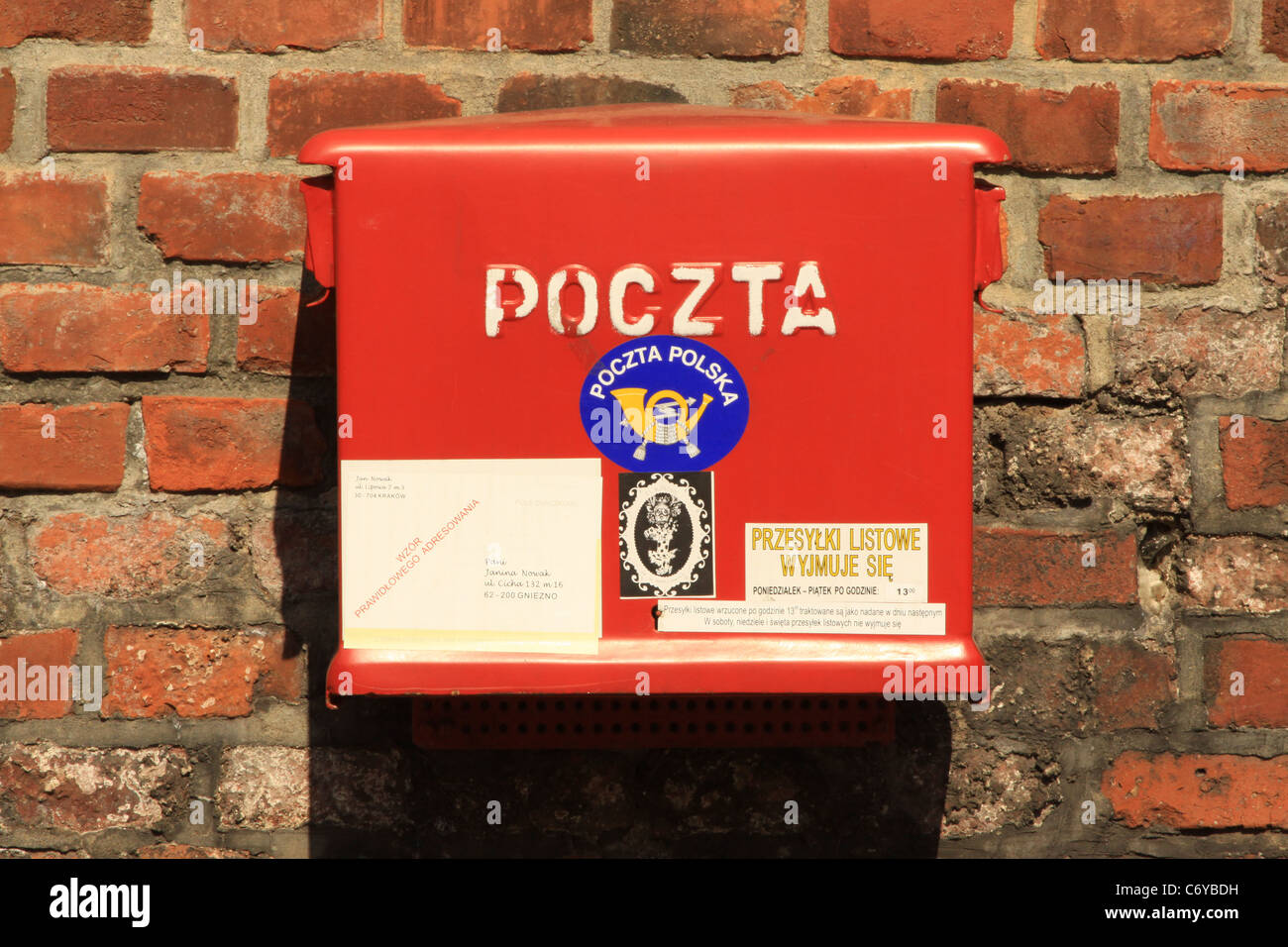 Post box à Cracovie Pologne Banque D'Images Post box à Cracovie Pologne Banque D'Images