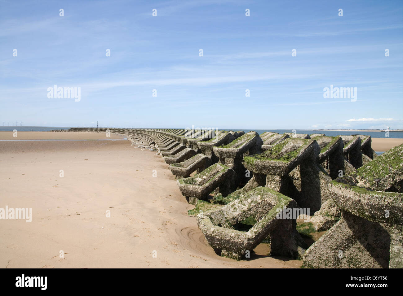 New Brighton sur le brise-lames wirral Banque D'Images
