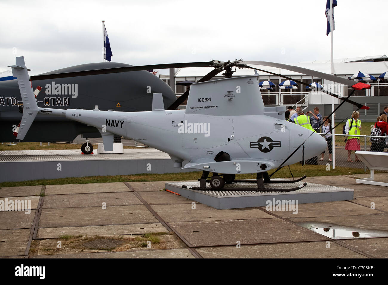 MQ-8B Fire Scout VTUAV Véhicule aérien au Farnborough International Airshow Banque D'Images