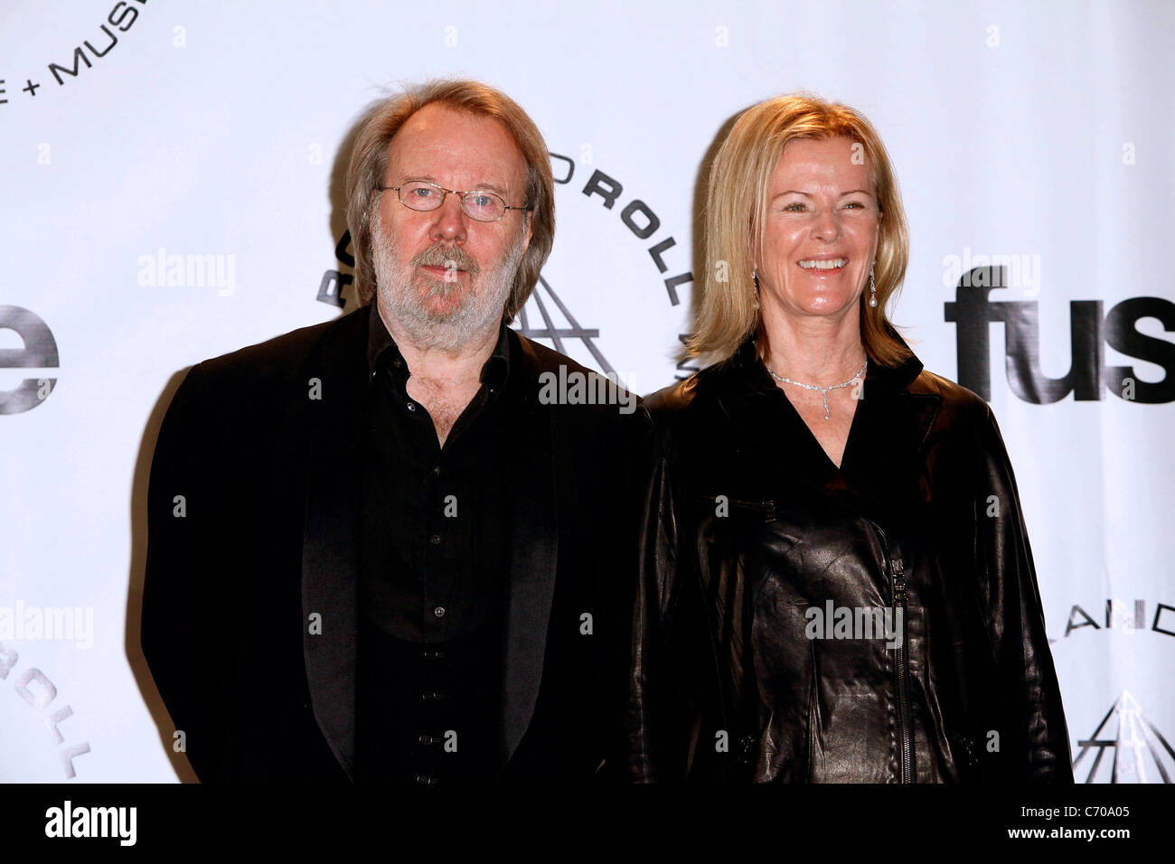 Inductees Benny Andersson et Anni-Frid Reuss Prinsessan de ABBA 25e Rock and Roll Hall of Fame de la cérémonie - Banque D'Images