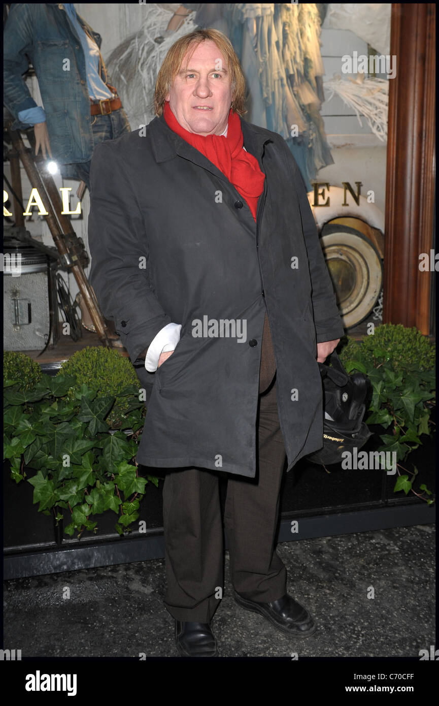Gerard Depardieu ouverture de la nouvelle boutique Ralph Lauren et un  restaurant sur le Boulevard St Germain Paris, France - 14.04.10 Photo Stock  - Alamy