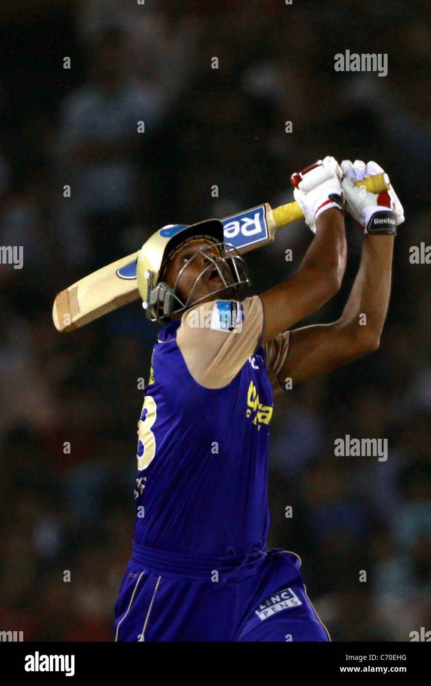 Yusuf Pathan du Rajasthan Royals l'Indian Premier League (3 match de cricket Twenty20 entre Rajasthan Royals et Kings XI Banque D'Images