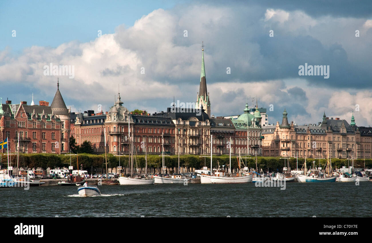 Vue de Gamla Stan (vieille ville) à Stockholm, Suède Banque D'Images