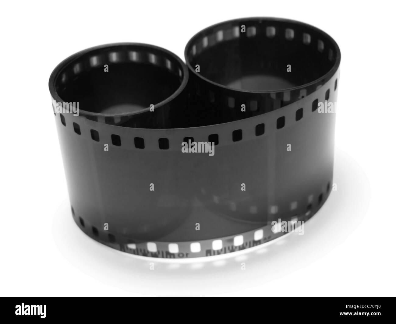 Bobine de pellicule photographique over white Banque D'Images