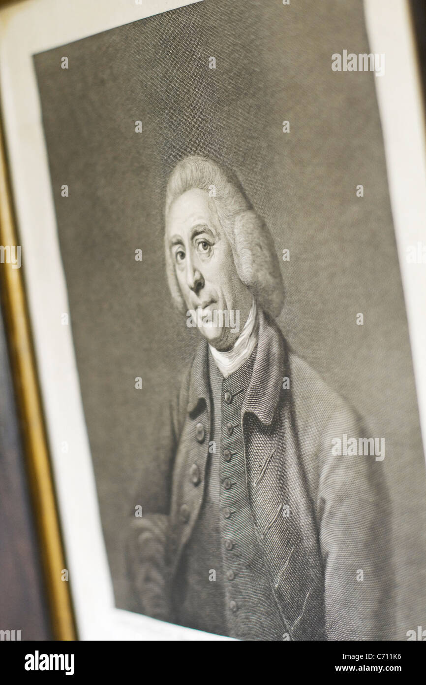 Imprimer de l'architecte paysagiste anglais du 18e siècle Lancelot 'Capability' Brown basé sur le portrait par Nathaniel Dance Banque D'Images