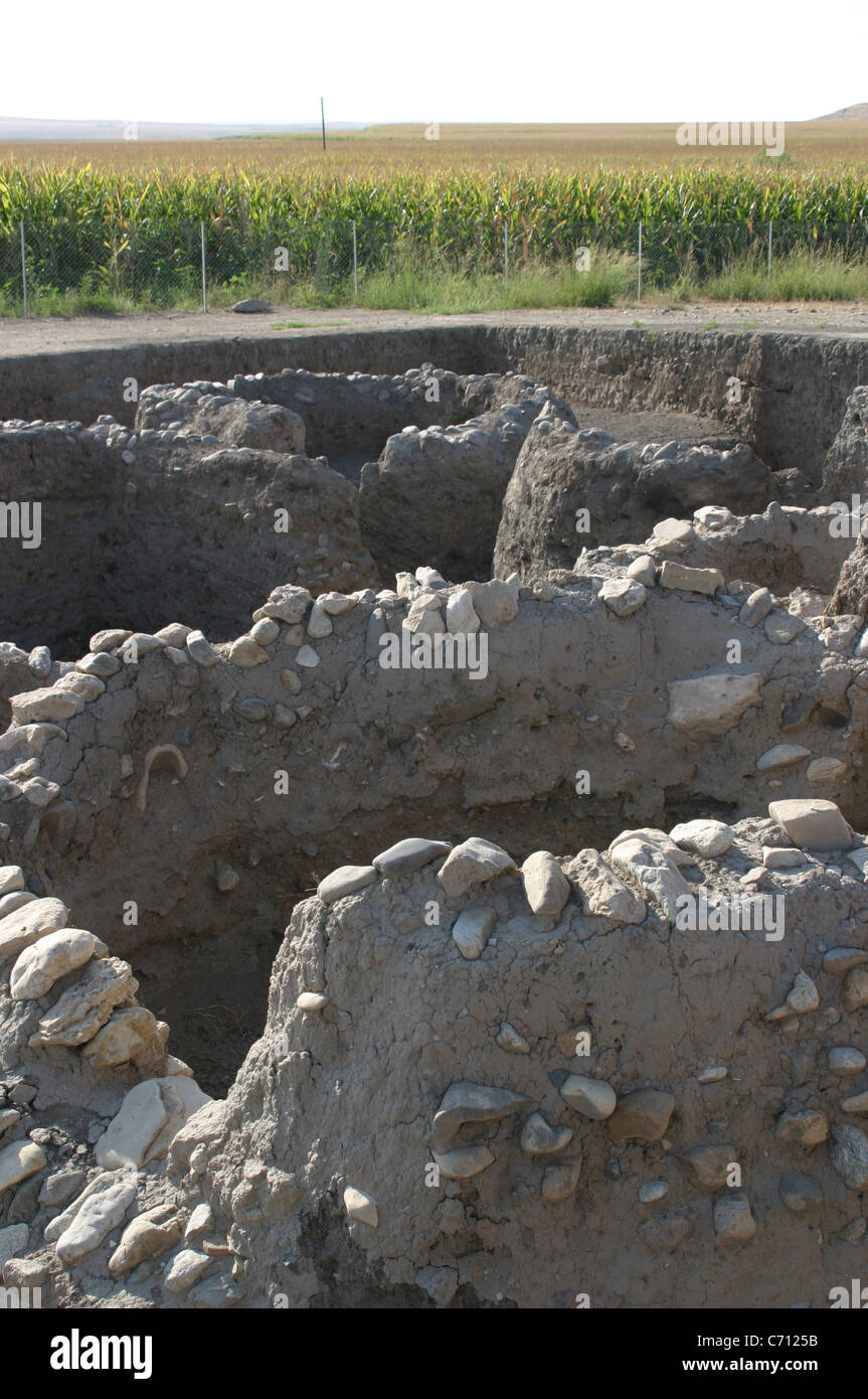 Kortik Tepe site archéologique néolithique précoce Agil Koyu, province de Batman Sud-est de la Turquie Banque D'Images
