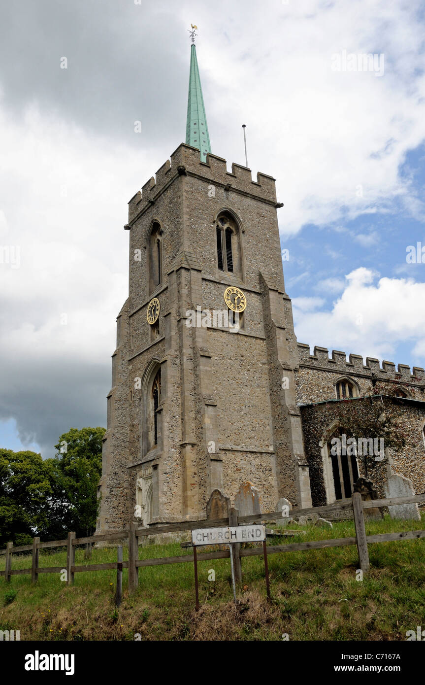L'église St Mary Braughing Village Hertfordshire England UK Banque D'Images