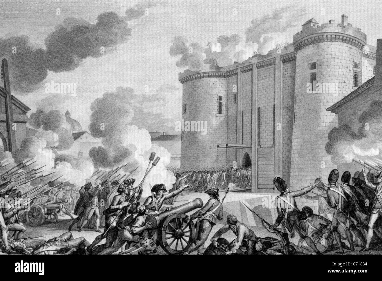 Prise de la Bastille à Paris le 14 juillet 1789 Banque D'Images