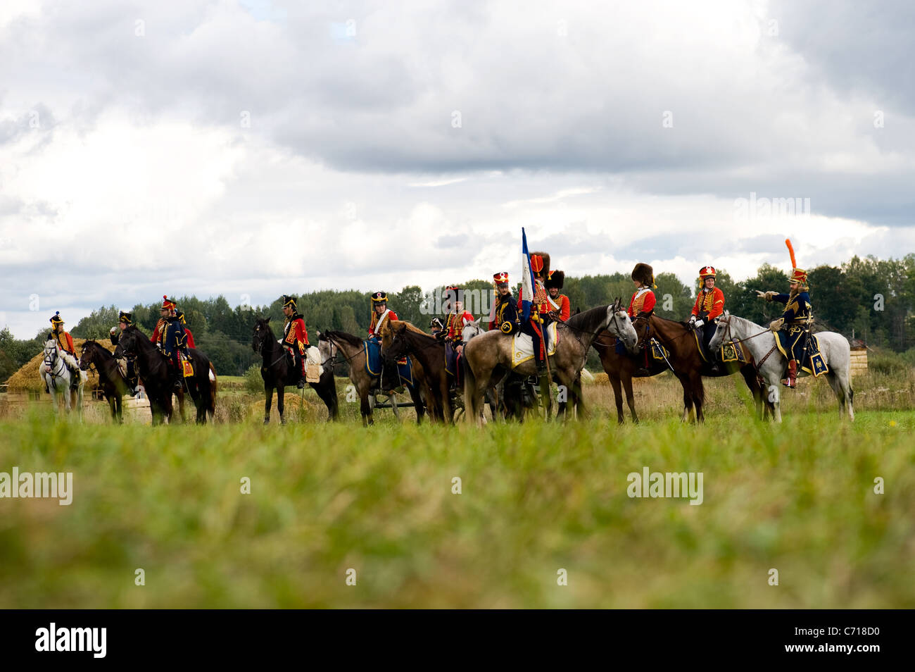 La région de Moscou, Russie - Septembre 05 : reconstitution d La Moskowa bataille entre les armées française et russe en 1812. soldats de Banque D'Images