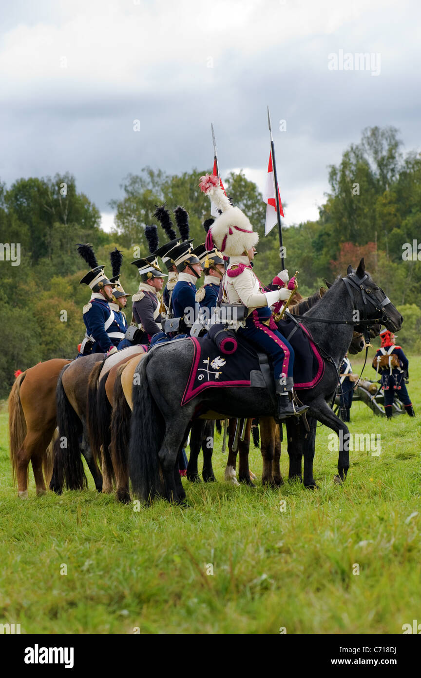 La région de Moscou, Russie - Septembre 05 : reconstitution d La Moskowa bataille entre les armées française et russe en 1812. soldats de Banque D'Images