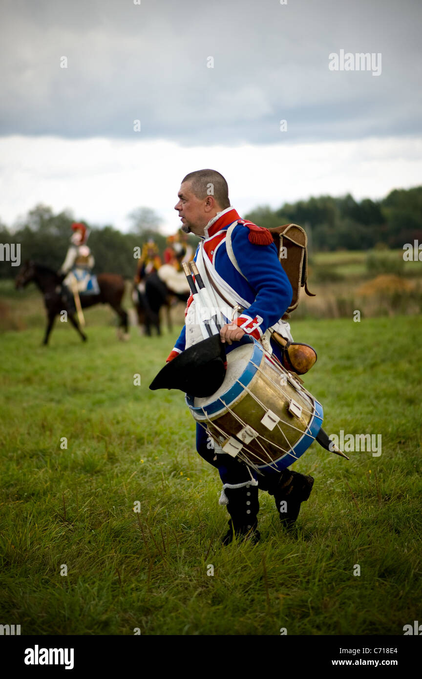 La région de Moscou, Russie - Septembre 05 : reconstitution d La Moskowa bataille entre les armées française et russe en 1812. soldats de Banque D'Images