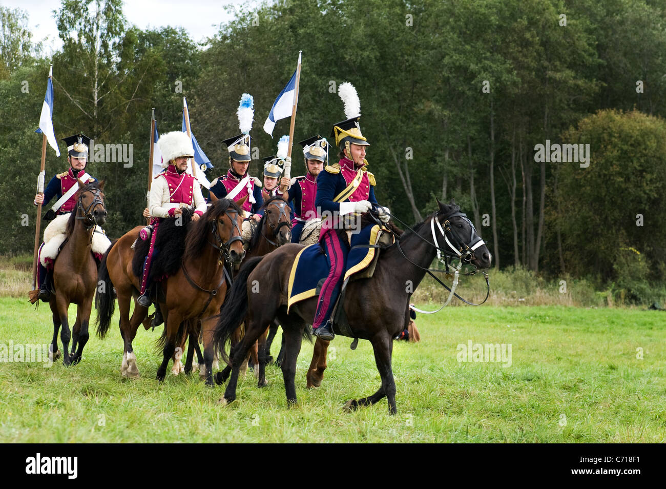 La région de Moscou, Russie - Septembre 05 : reconstitution d La Moskowa bataille entre les armées française et russe en 1812. soldats de Banque D'Images
