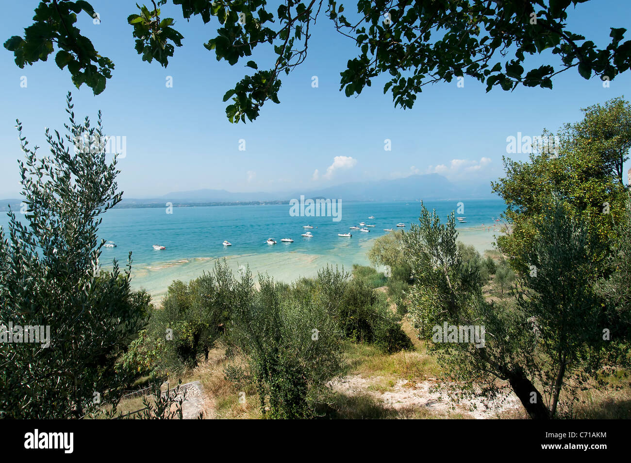Les signaux dans la promenade des amoureux à Sirmione, lac de Garda, région de Lombardie, Italie, Europe Banque D'Images