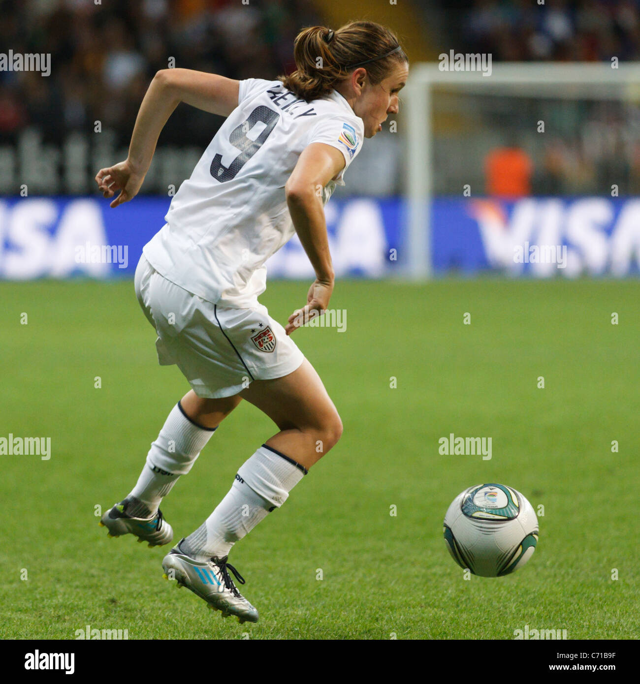Heather O'Reilly de l'United States en action lors de la Coupe du Monde féminine de la fifa finale contre le Japon, le 17 juillet 2011. Banque D'Images