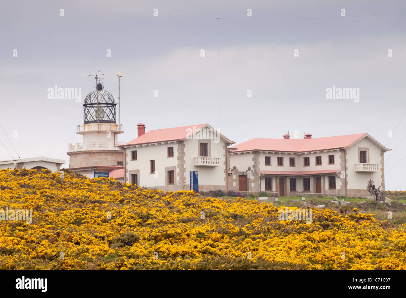 Phare de Punta Estaca de Bares, Cap de l'Estaca de Bares, Lugo, Galice, Espagne Banque D'Images