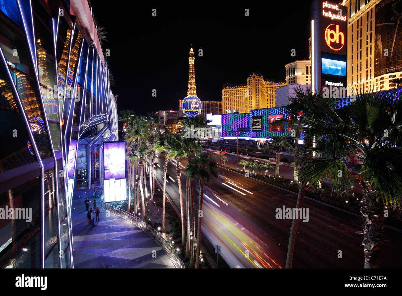 États-unis d'Amérique, Nevada, Las Vegas, le Strip de nuit Banque D'Images