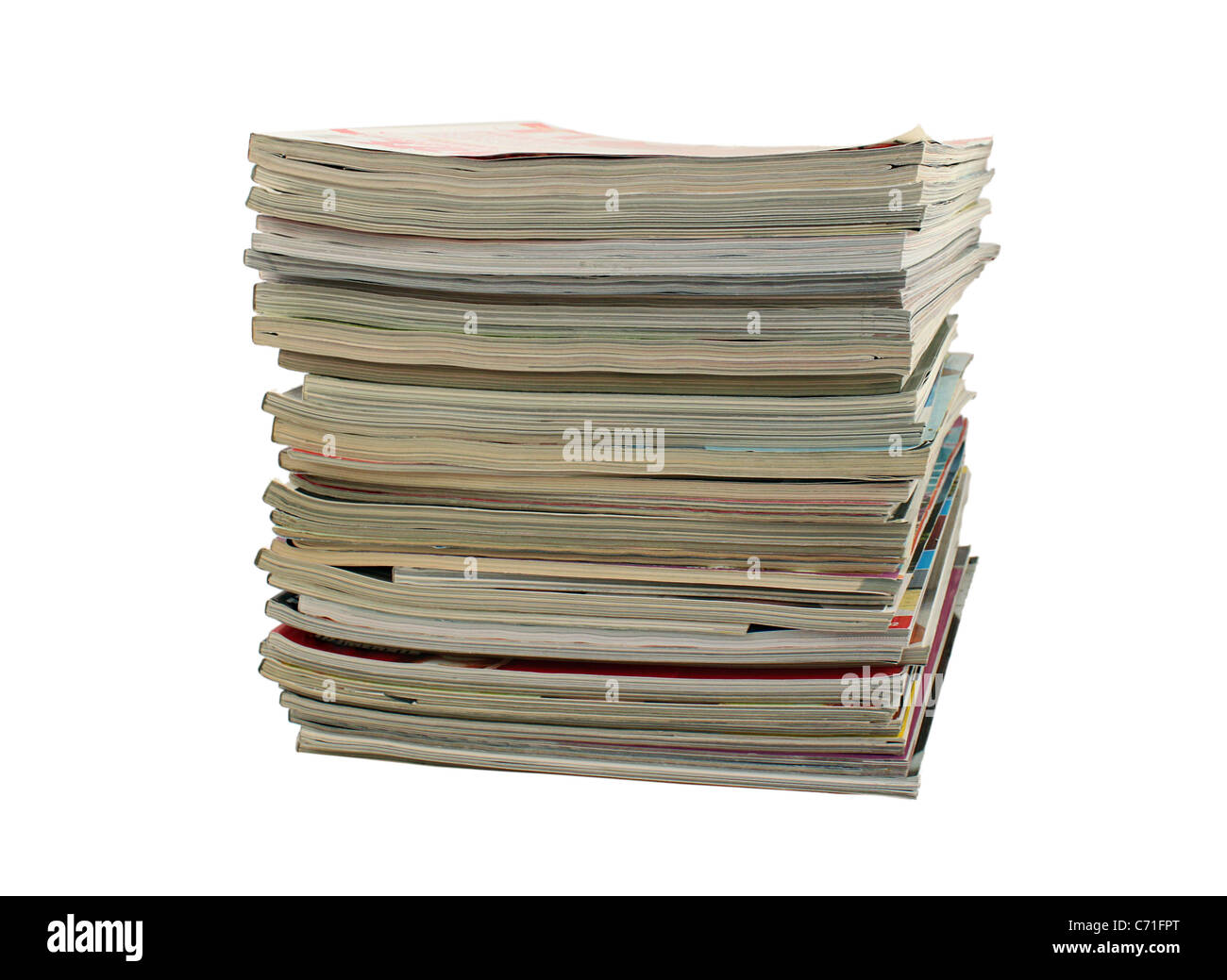 Tas de magazines over white Banque D'Images