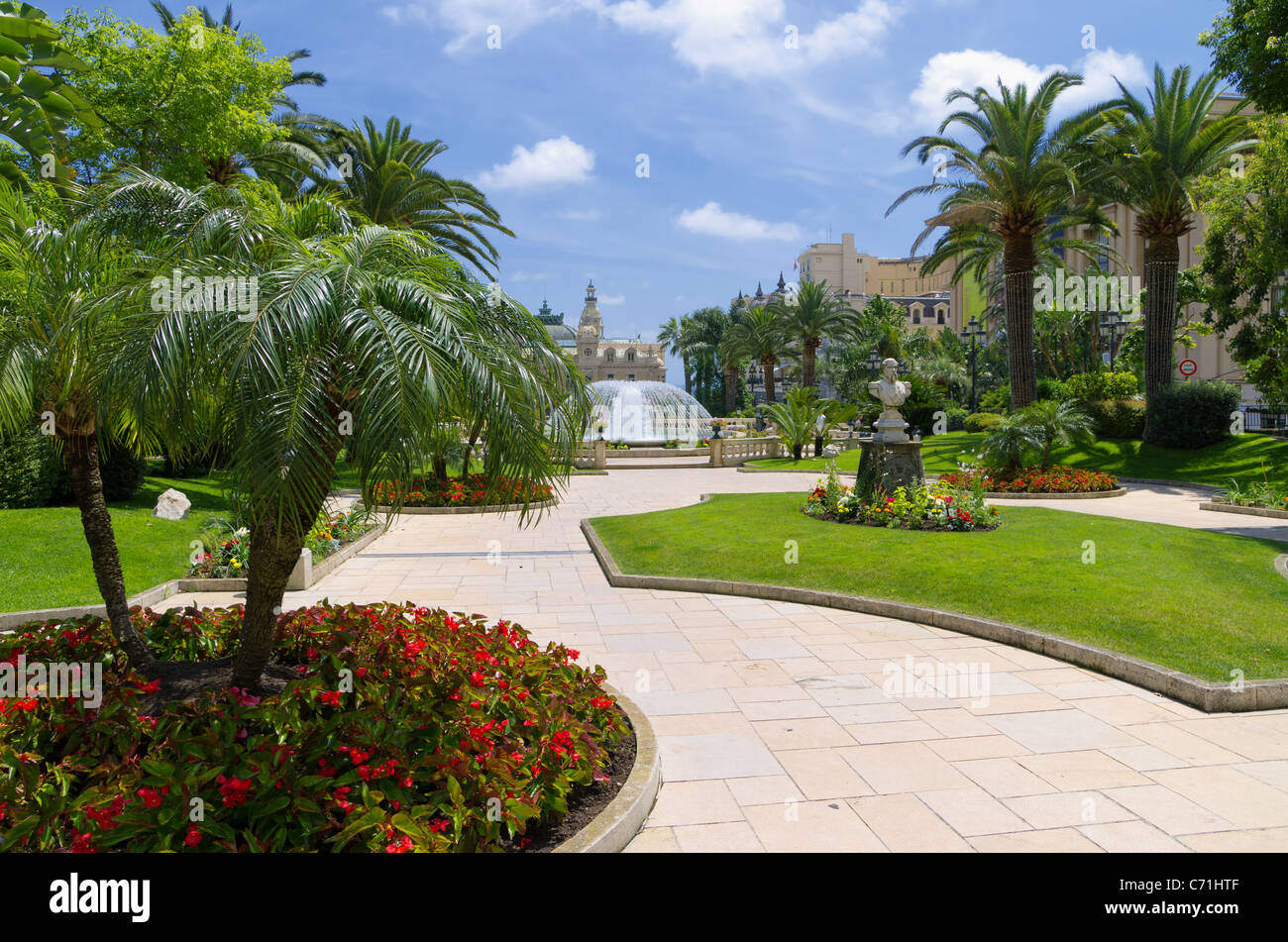 Jardin impeccable à Monaco Banque D'Images