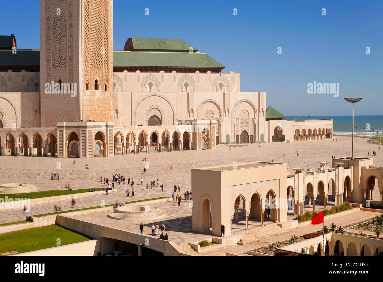 Mosquée Hassan II, la troisième plus grande mosquée du monde, Casablanca, Maroc, Afrique du Nord Banque D'Images