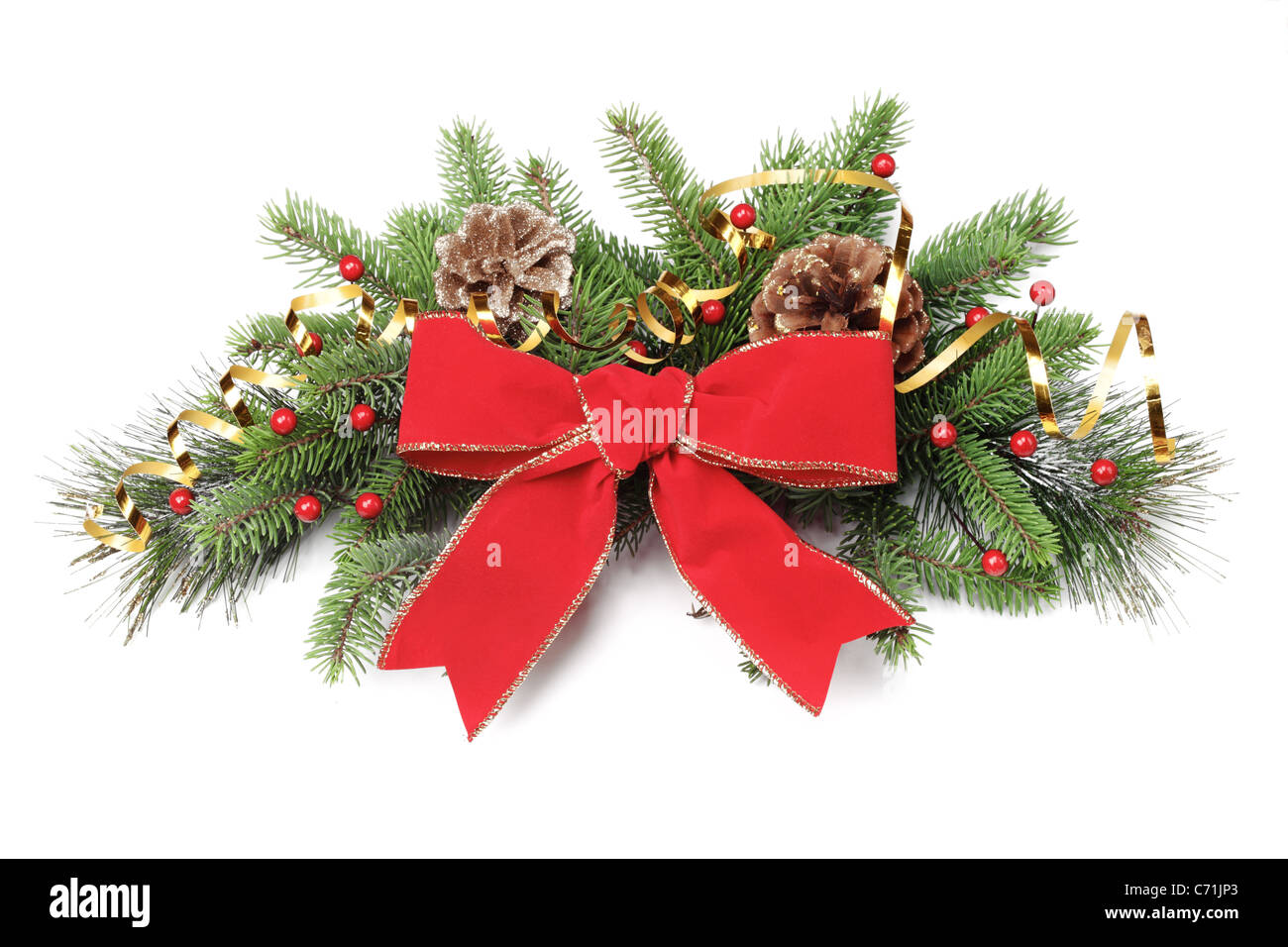 Ornements de Noël délicate,isolé sur fond blanc. Banque D'Images