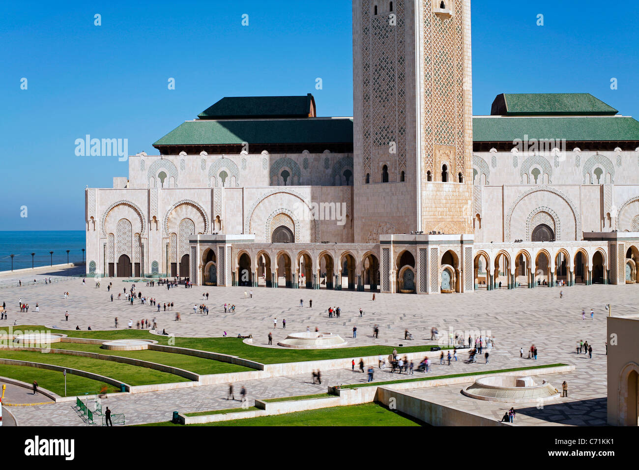 Mosquée Hassan II, la troisième plus grande mosquée du monde, Casablanca, Maroc, Afrique du Nord Banque D'Images