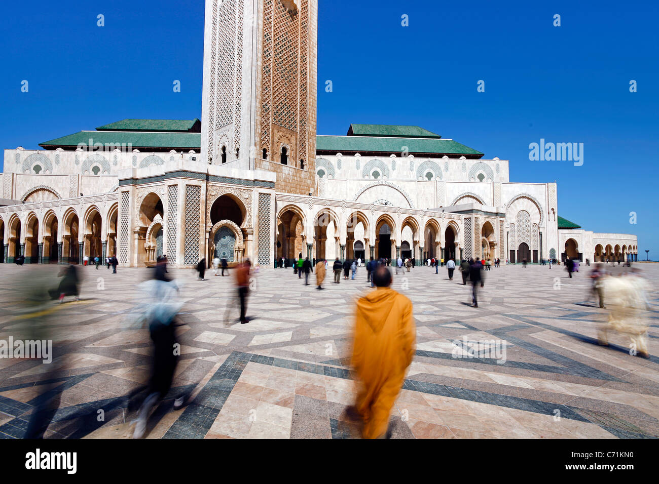 Mosquée Hassan II, la troisième plus grande mosquée du monde, Casablanca, Maroc, Afrique du Nord Banque D'Images