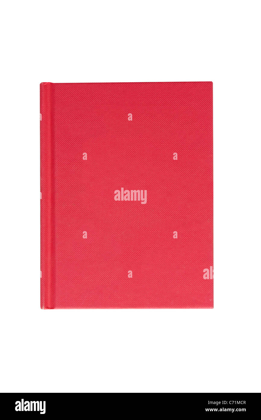 Couverture cartonnée rouge casebound livre fermé isolé sur fond blanc Banque D'Images