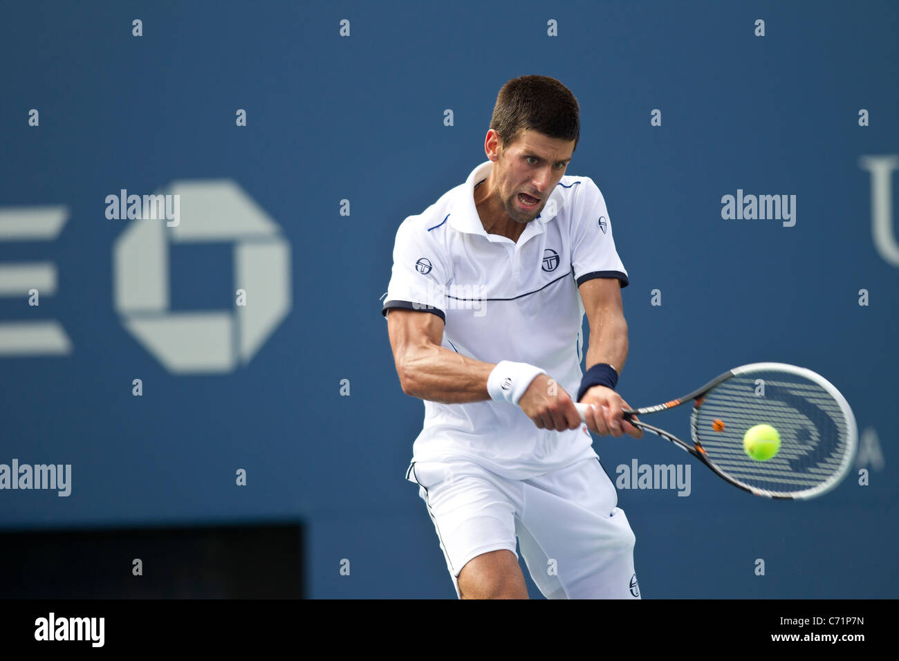 Novak Djokovic (SRB) de la compétition à l'US Open de Tennis 2011. Banque D'Images