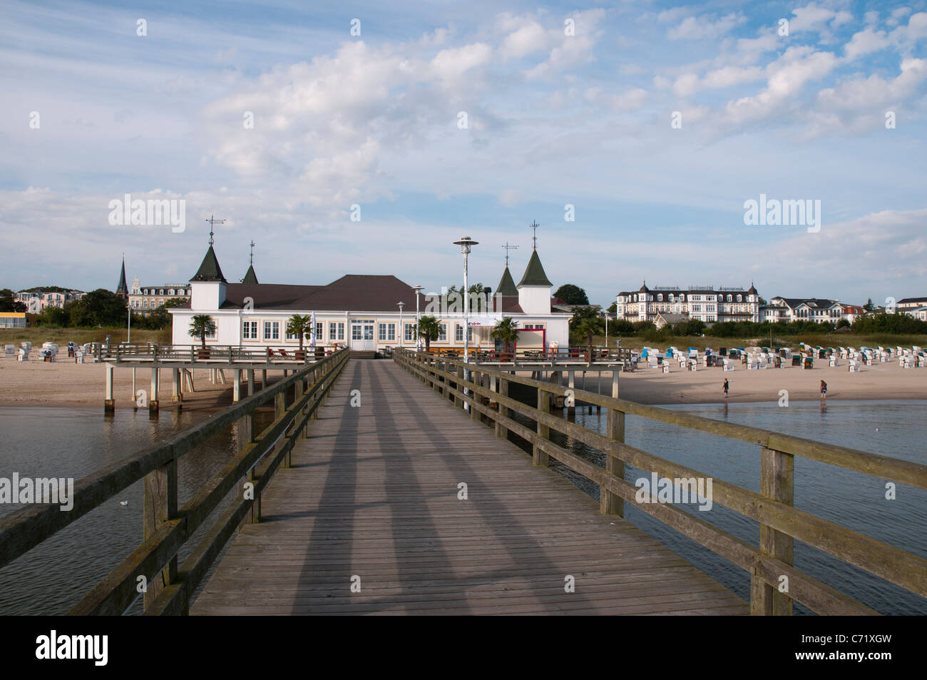 Jetée d'Ahlbeck, Usedom Island, mer Baltique, Mecklenburg-Vorpommern, Allemagne, Europe Banque D'Images