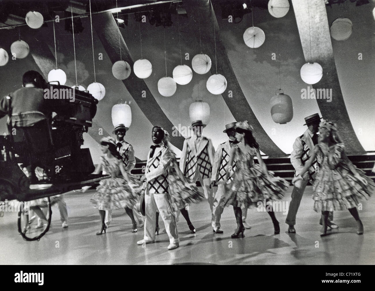 George mitchells minstrels noirs et blancs spectacle de variétés sur bbc tv 1960 photo stock