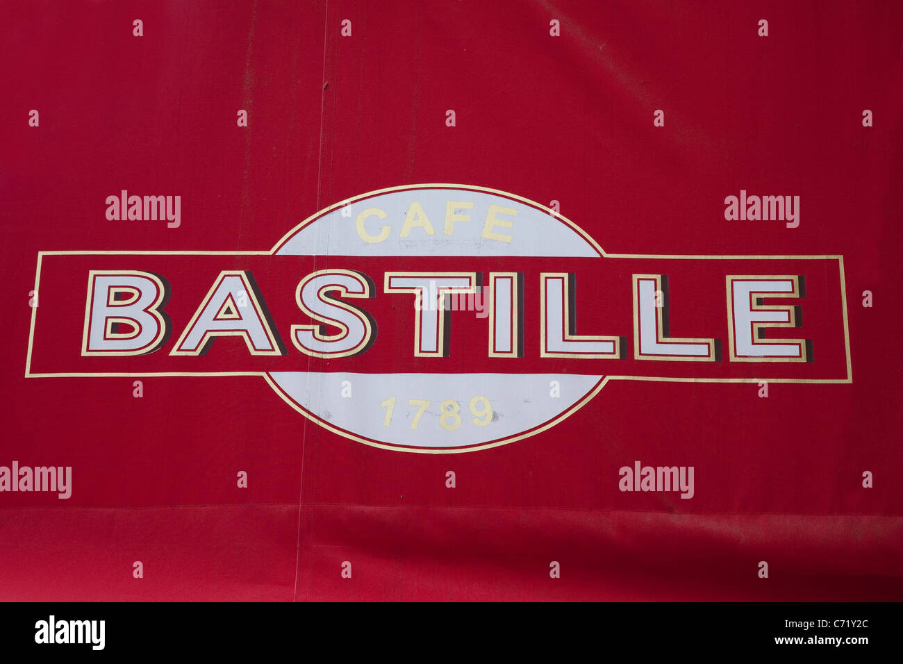 Bastille Café Signe, Paris, France Banque D'Images