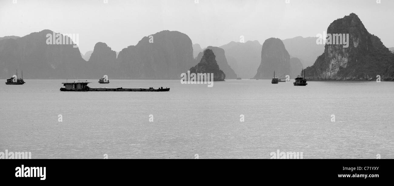 Photographies panoramiques de la Baie d'Halong Banque D'Images