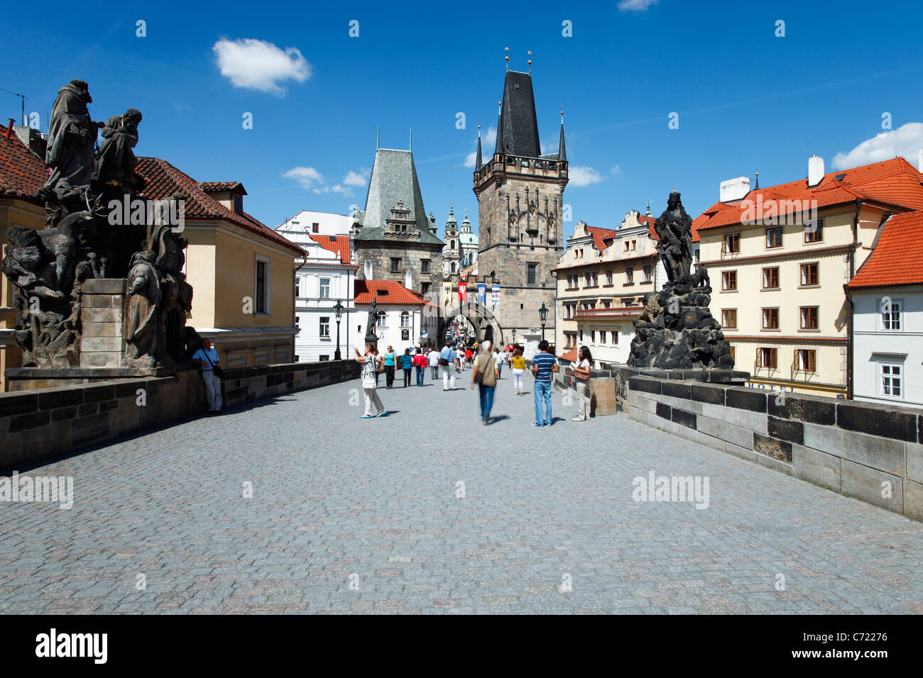 Le Pont Charles, Prague, Site du patrimoine mondial de l'UNESCO, la République tchèque, l'Europe Banque D'Images