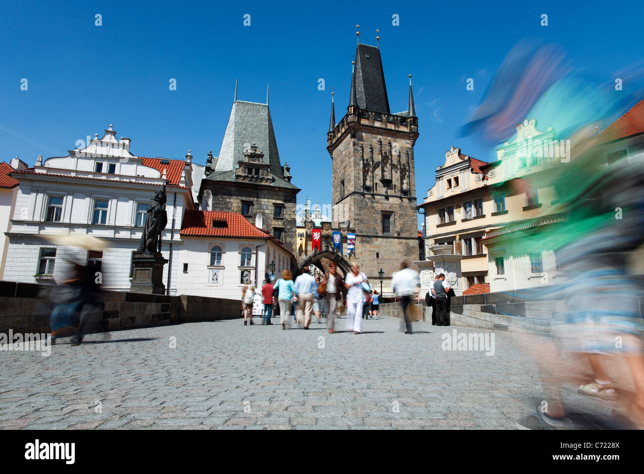 Le Pont Charles, Prague, Site du patrimoine mondial de l'UNESCO, la République tchèque, l'Europe Banque D'Images