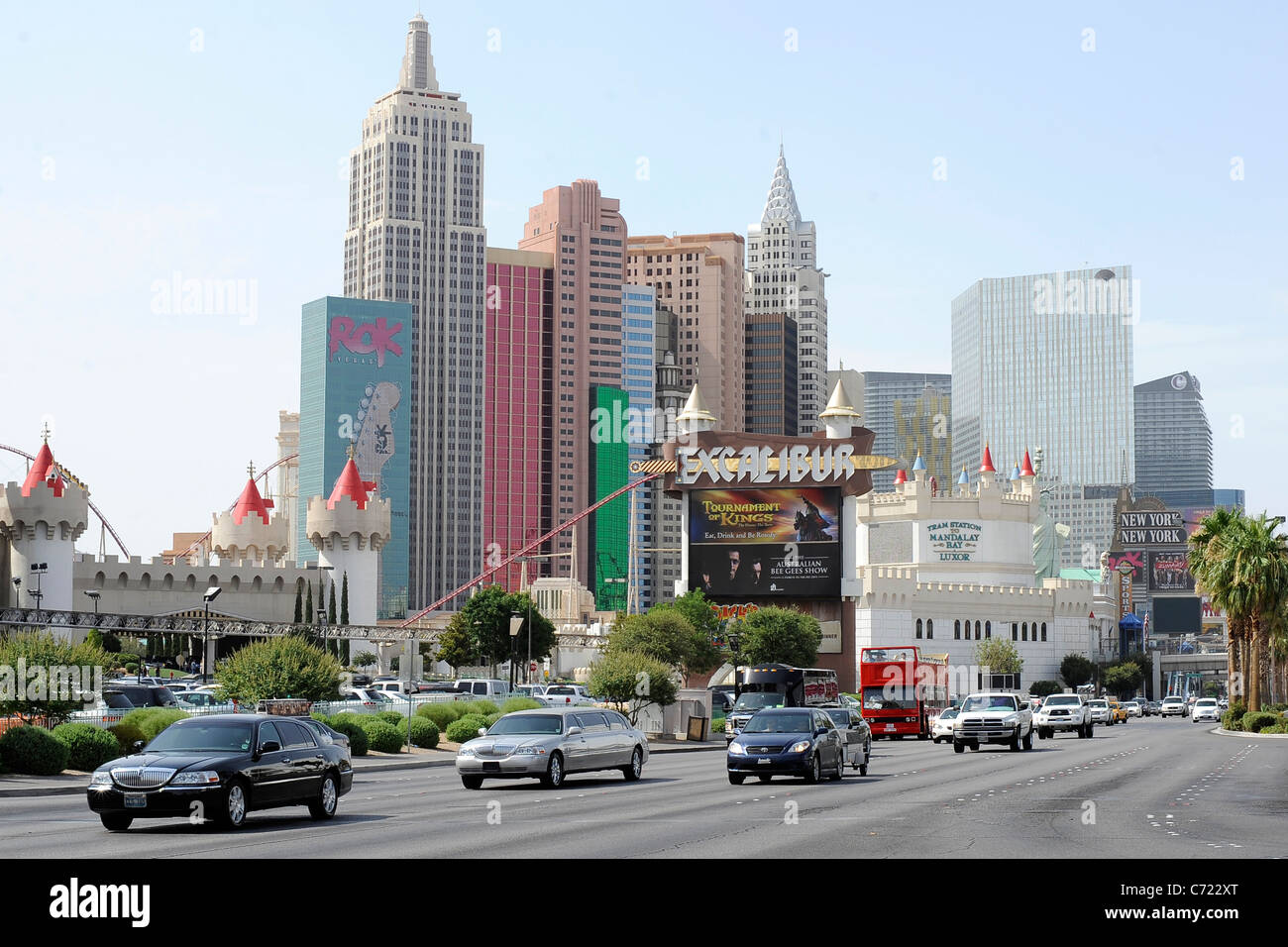 Scène de rue de la célèbre Strip de Las Vegas USA Banque D'Images