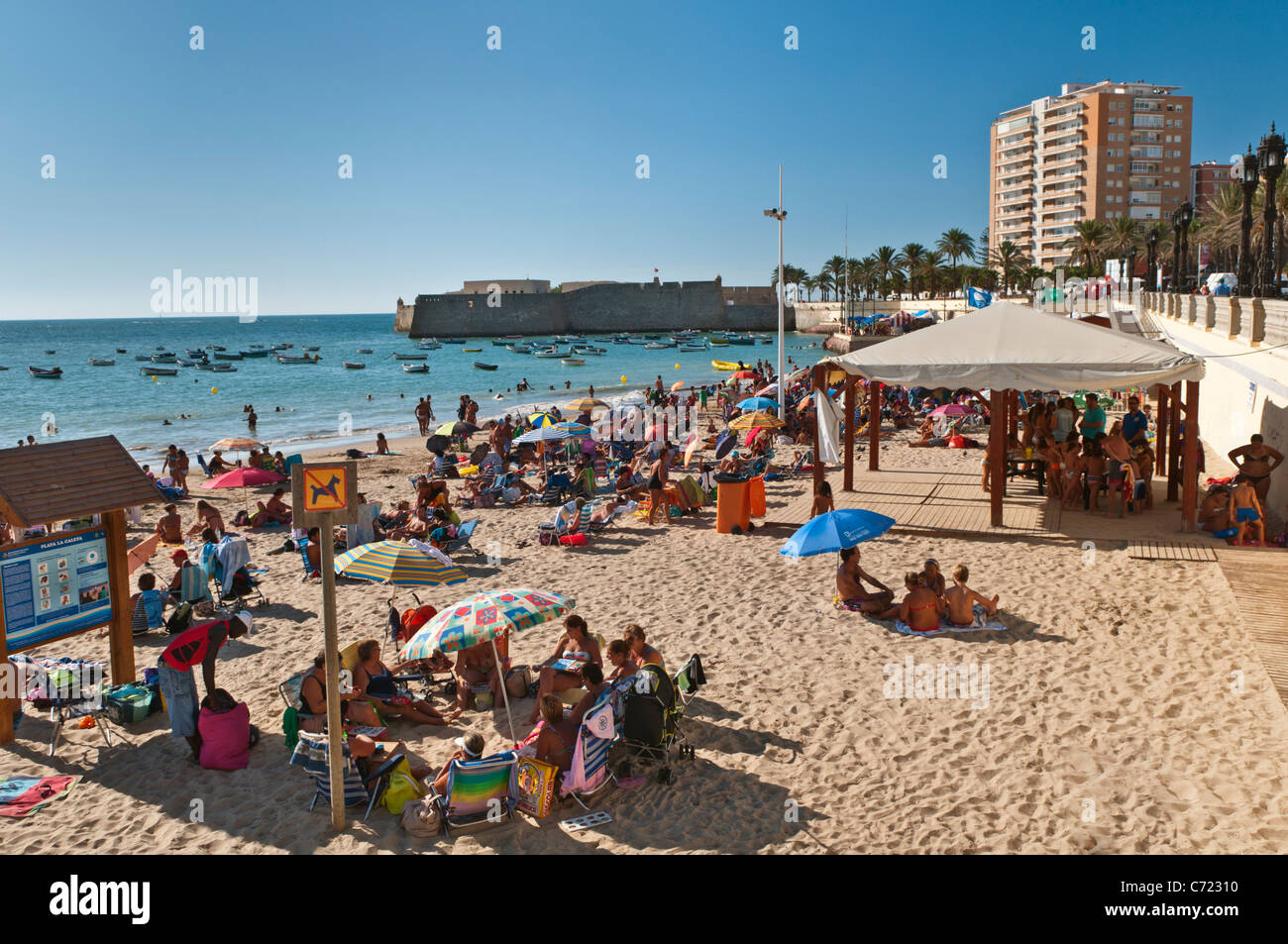 Playa de la Caleta, Cadix Espagne Banque D'Images