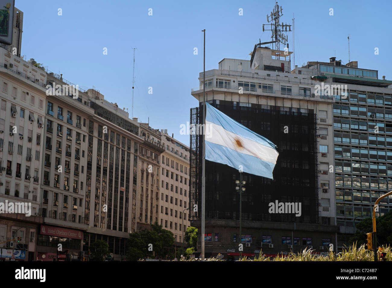Drapeau de l'ARGENTINE, Buenos Aires, Argentine Banque D'Images