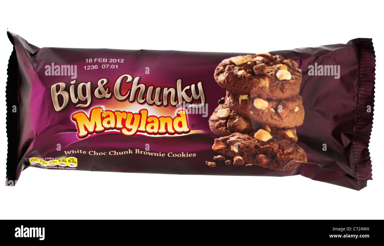 Paquet de Maryland cookies au chocolat lait et noir, avec date d'expiration au 18 février 2012 Banque D'Images