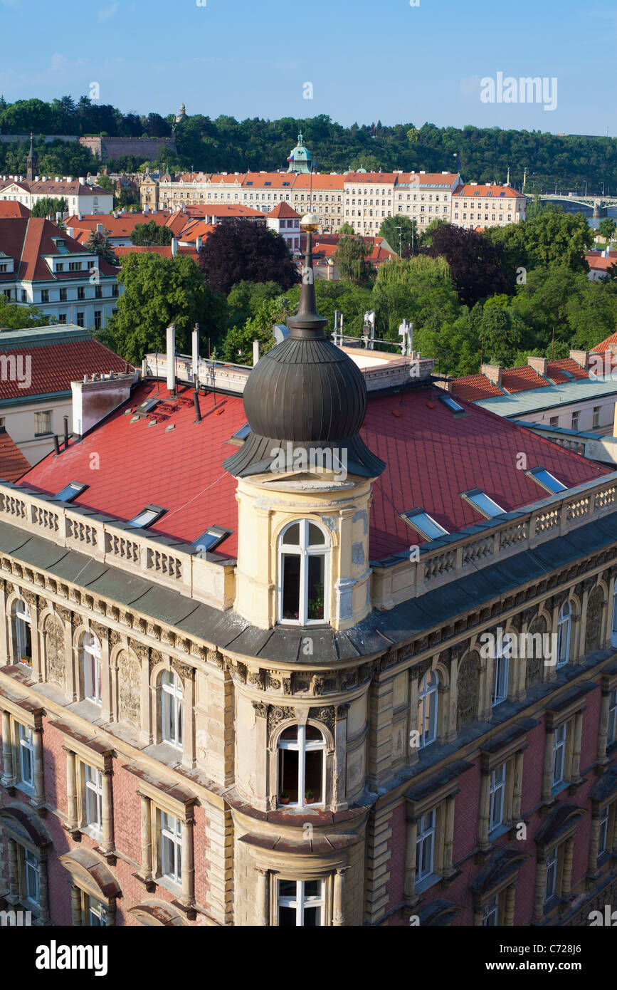 L'architecture tchèque traditionnel dans la Vieille Ville, Prague, République Tchèque Banque D'Images