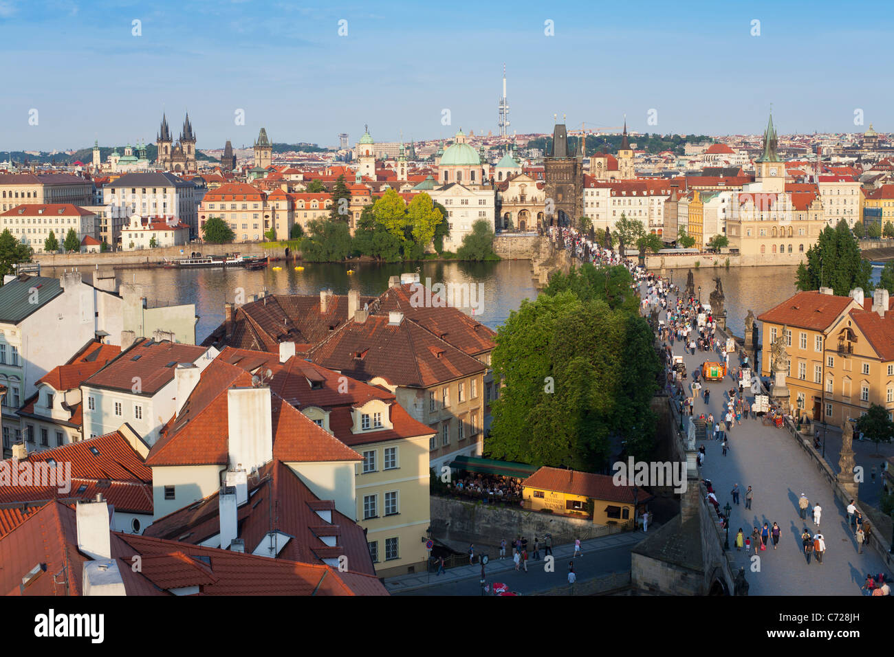 Le Pont Charles, Prague, Site du patrimoine mondial de l'UNESCO, la République tchèque, l'Europe Banque D'Images