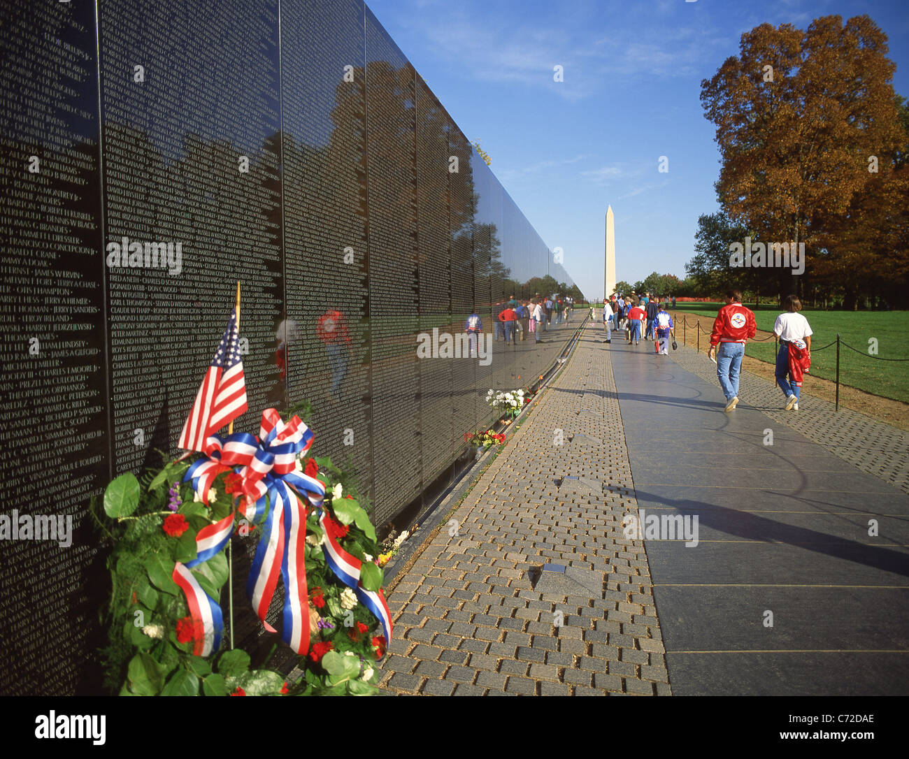 La Vietnam Veterans Memorial Wall, Washington DC, États-Unis d'Amérique Banque D'Images