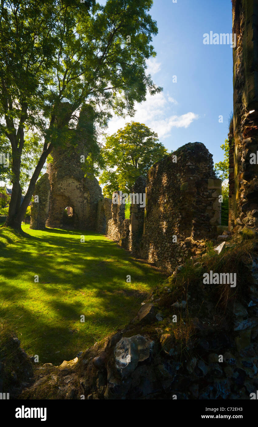 Les ruines de l'église St Mary à Kirby Bedon à Norfolk, en Angleterre. Banque D'Images