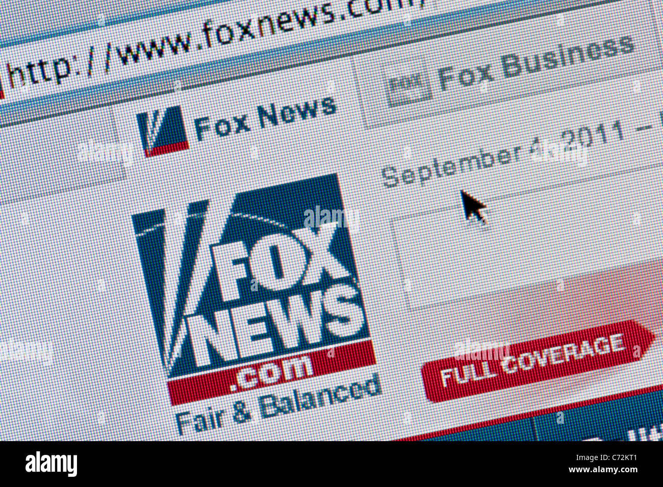 Gros plan du logo Fox News comme vu sur son site web. (Usage éditorial uniquement : -Print, télévision, e-book et le comité éditorial du site). Banque D'Images