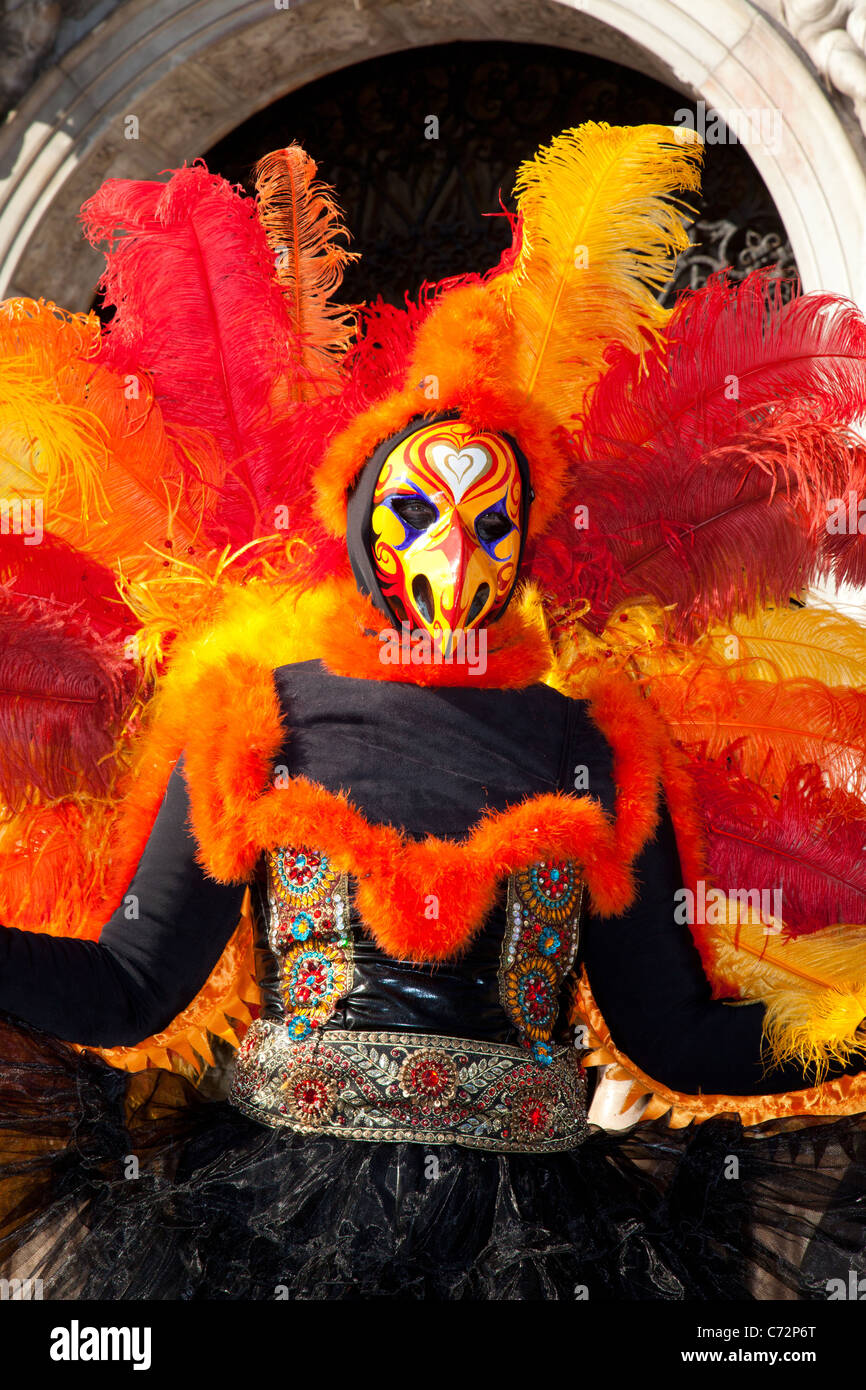 Personne en costume au cours de Carnivale 2011 à Venise Italie Banque D'Images